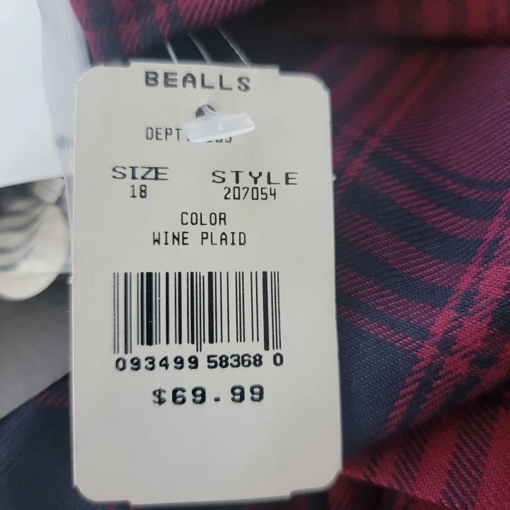 Sag Harbor NWT Vintage Plaid Red Navy Blue Preppy Blazer Office  18 gold buttons